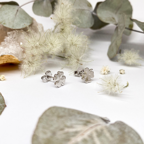 Stříbrné náušnice - čtyřlístky 1