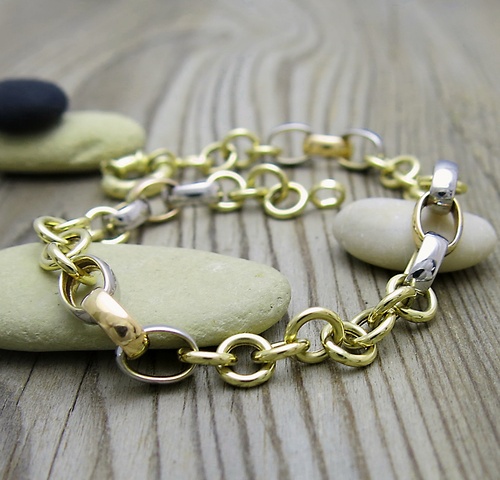 Masivní náramek ~ žluté, bílé a růžové zlato 1