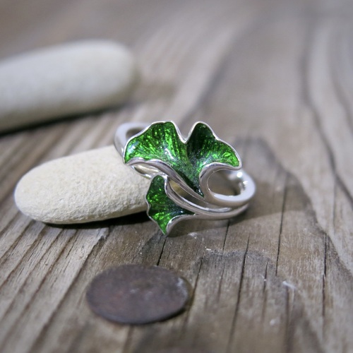 Stříbrný prsten ~ ginkgo biloba 1