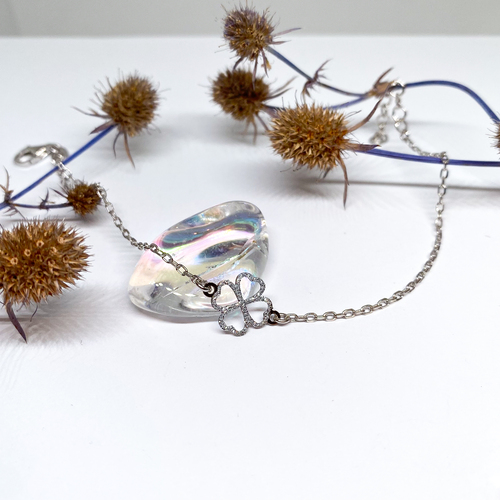 Stříbrný náramek se čtyřlístkem Stříbrný náramek se čtyřlístkem 1