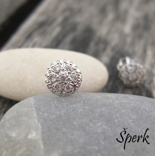 Náušnice ~ bílé zlato s brilianty 1