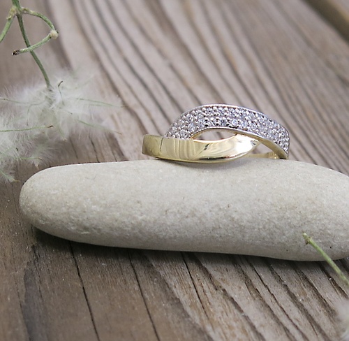 Prsten se zirkony ~ žluté zlato Prsten se zirkony ~ žluté zlato 1