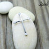 Přívěsek se zirkony, křížek ~ bílé zlato  2