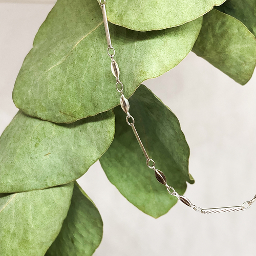 Stříbrný řetízek - články a zrna 1