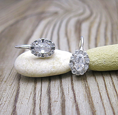 Náušnice ~ stříbro se zirkony 1