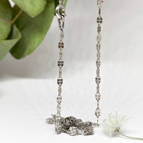 Stříbrný řetízek - kávové zrno 1