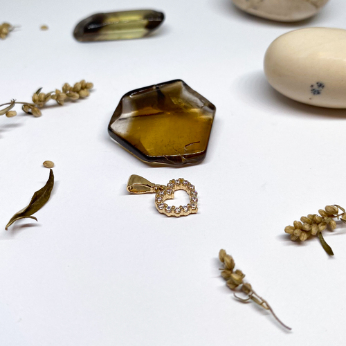 Srdíčko se zirkony ~ žluté zlato Srdíčko se zirkony ~ žluté zlato 1