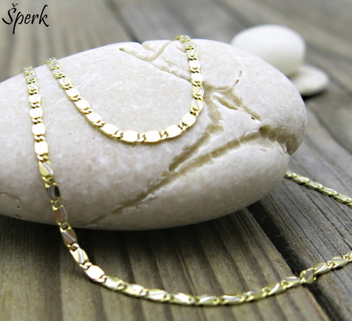 Zlatý náhrdelník s plnými očky – jemná kombinace žlutého a bílého zlata 1