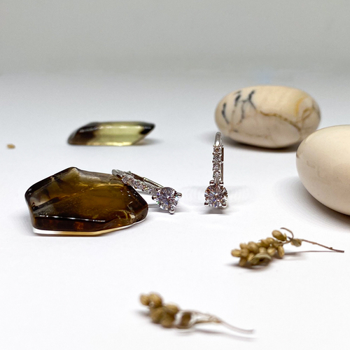 Náušnice se zirkony ~ bílé zlato Náušnice se zirkony ~ bílé zlato 1