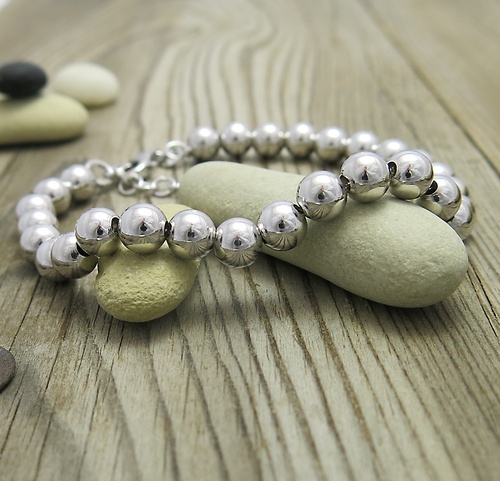 Náramek s kuličkami ~ stříbro  Náramek s kuličkami ~ stříbro  1