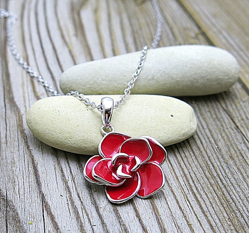 Stříbrný náhrdelník - kytička  1