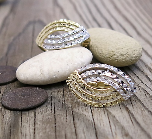 Bílé a žluté zlato ~ náušnice na patent 1