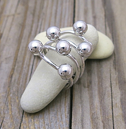 Stříbrný prsten ~ kuličky  Stříbrný prsten ~ kuličky  1