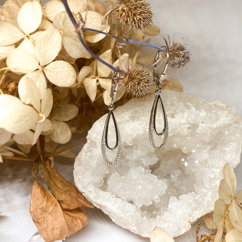 Stříbrné náušnice se zirkony - kapky Stříbrné náušnice se zirkony - kapky 1