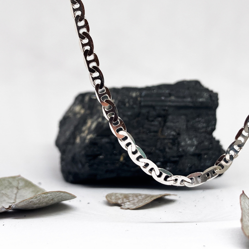 Stříbrný řetízek plochý -  oválky 1