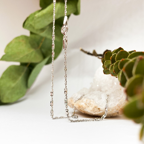 Stříbrný řetízek - články broušené 1