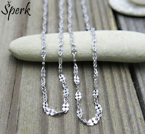 Náhrdelník z bílého zlata – řetízek s dvojřadými články 1