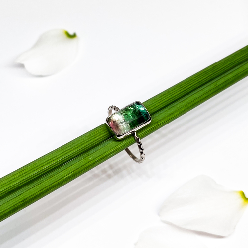 Turmalín meloun - stříbrný prsten Turmalín meloun - stříbrný prsten 1