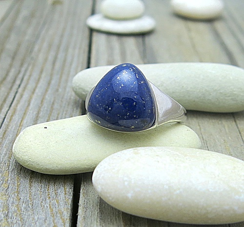 Stříbrný prsten s lapisem lazuli 1