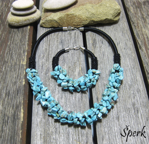 Tyrkysová souprava ... náramek ... náhrdelník ... 1