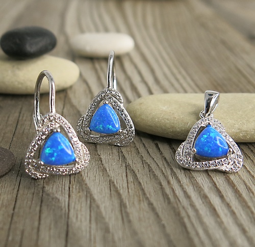 Stříbrná souprava ~ opál a zirkony 1