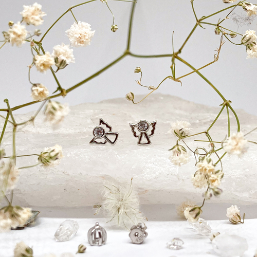 Andělé se zirkonem ~ stříbrné náušnice 1