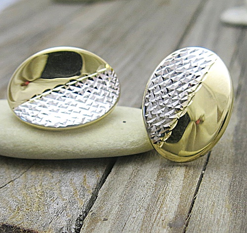 Náušnice ze zlata: oválky v harmonickém spojení Náušnice ze zlata: oválky v harmonickém spojení 1