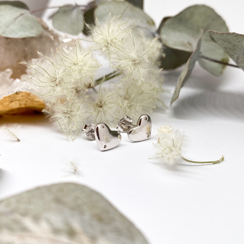 Stříbrné náušnice - srdíčka 1