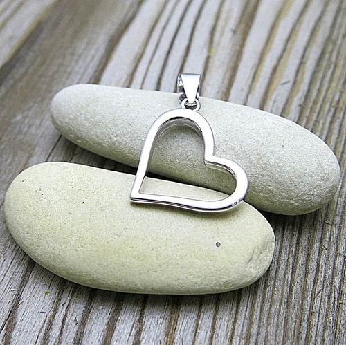 Stříbrné srdce - přívěsek 1