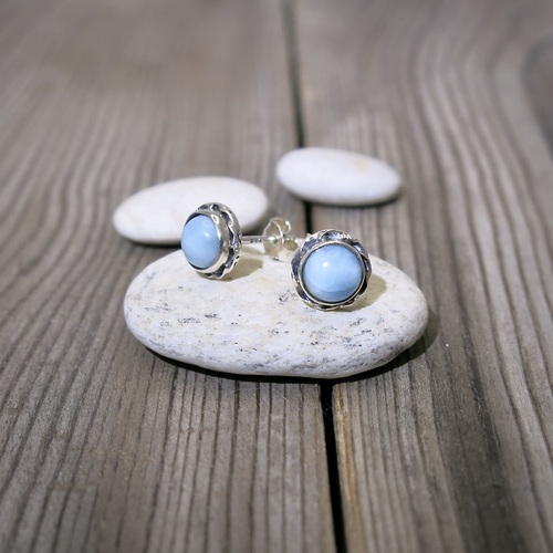 Náušnice z larimaru a stříbra 1