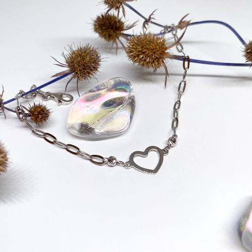 Stříbrný náramek se srdcem 1