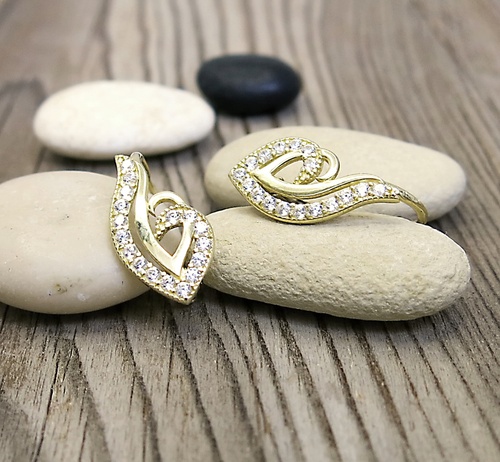 Žluté zlato ~ náušnice se zirkony Žluté zlato ~ náušnice se zirkony 1