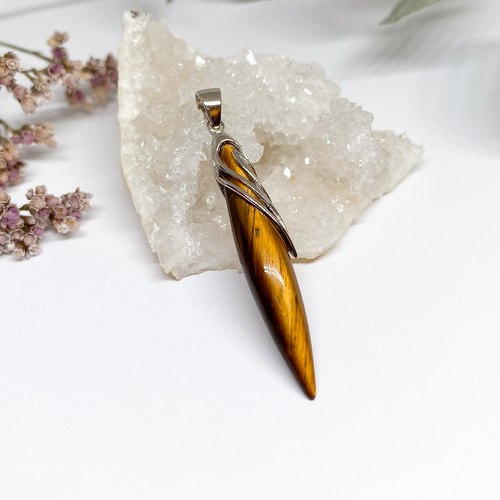 Stříbrný přívěs s tygřím okem 1