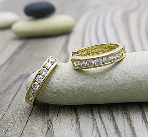 Naušnice zlaté kruhy se zirkony 1