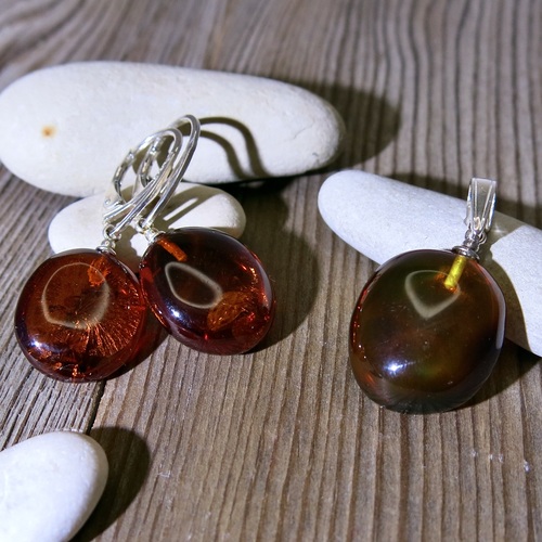 Souprava stříbro ~ jantar 1