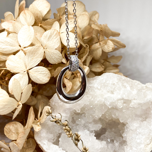 Náhrdelník se zirkony ~ stříbro  Náhrdelník se zirkony ~ stříbro  1