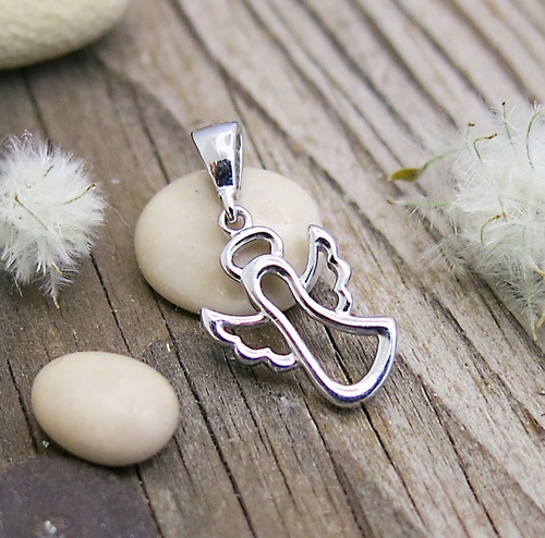 Andílek přívěsek ~ bílé zlato 1