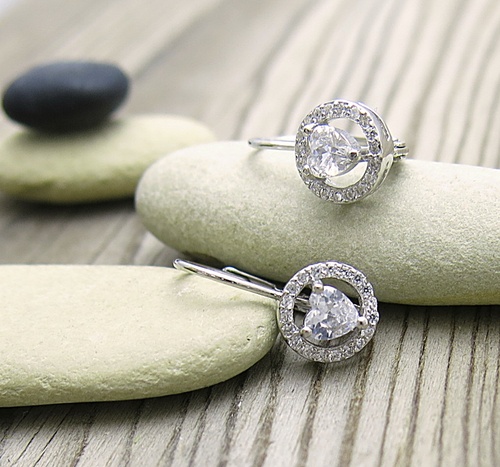 Náušnice stříbrné se srdíčkem Náušnice stříbrné se srdíčkem 1