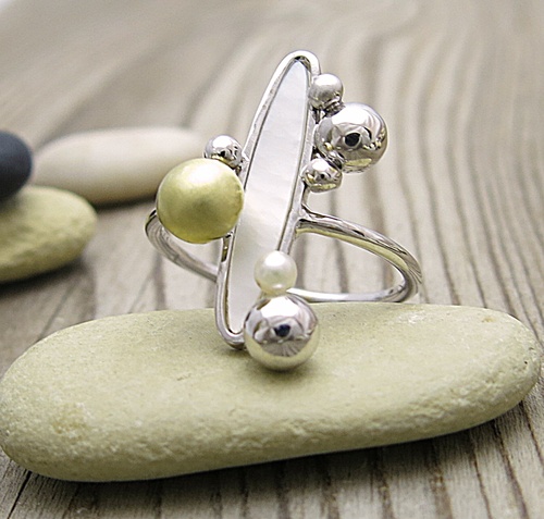 Prsten bílé zlato s perlou Prsten bílé zlato s perlou 1