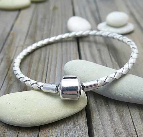 Stříbrný náramek ~ kůže Stříbrný náramek ~ kůže 1