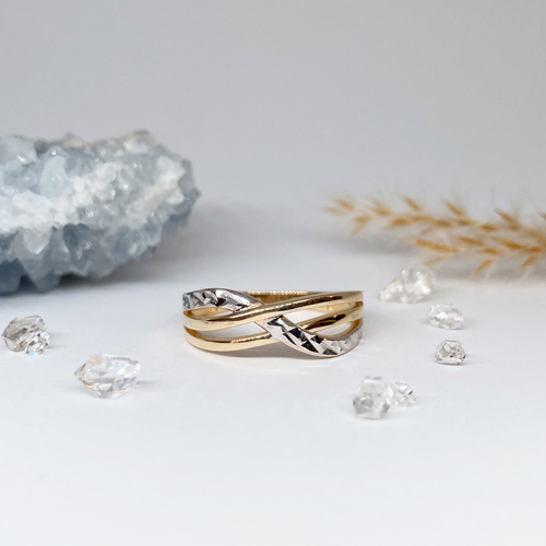 Zlatý prsten ~ žluté a bílé zlato  Zlatý prsten ~ žluté a bílé zlato  1