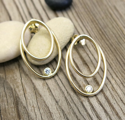 Ovál ~ zlaté náušnice ~ puzeta Ovál ~ zlaté náušnice ~ puzeta 1