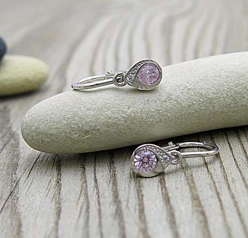 Dětské náušnice se zirkony ~ bílé zlato Dětské náušnice se zirkony ~ bílé zlato 1