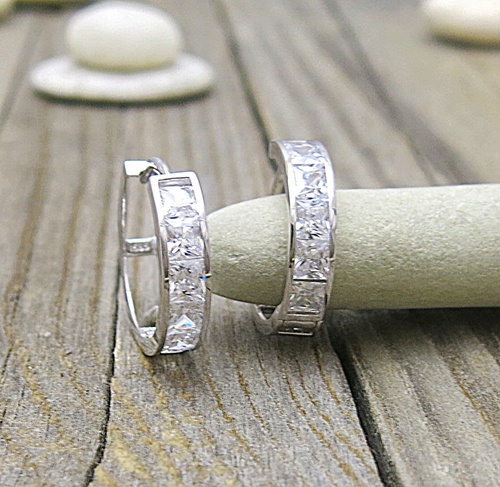 Kruhy bílé zlato se zirkony Kruhy bílé zlato se zirkony 1