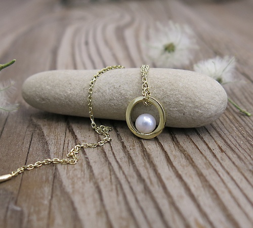 Náušnice s perlou ~ žluté zlato  Náušnice s perlou ~ žluté zlato  1