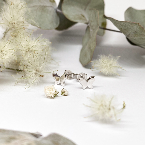 Stříbrné náušnice - motýlci 1