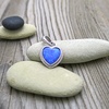 Stříbrný přívěsek srdce s modrým opálem Stříbrný přívěsek srdce s modrým opálem 2